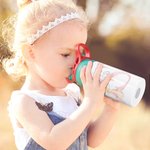 Personalised Peter Rabbit 12oz Name Insulated Water Bottle with Straw and Push Button Lid Children's Day Back to School Gift for Girls Boys