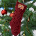 Spersonalizowana pończocha bożonarodzeniowa z imieniem i nazwiskiem Cousin Crew Cartoon Leather Patch Holiday Party Decor Festival Gift for Family Kids
