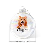 Personlig handritad katt hund husdjursporträtt julglas glödlampa prydnad med namn julgransdekoration festival festgåva för husdjursälskare ägare