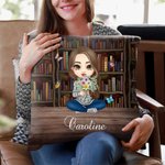 Oreiller de bibliothèque personnalisé avec nom et prénom Cadeau d'anniversaire pour les femmes