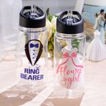 Bouteille d'eau personnalisée pour enfants avec nom et paille Fête de mariage Cadeau de mariage pour enfants