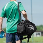 Personalizzato calcio Sport a tema con nome a specchio Duffle Bag Zaino con scomparto per le scarpe e tracolla Regalo di compleanno per gli amanti del