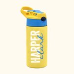 Botella de agua para niños con pajita de silicona y asa Personalizada con nombre de colores 12 oz aislada Regalo de cumpleaños de vuelta al cole para niños Niñas