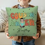 Spersonalizowana poszewka na poduszkę z imieniem i nazwiskiem Cousin Crew Cartoon Character Miękka poszewka na poduszkę z imieniem i nazwiskiem Dekoracja domu Prezent świąteczny dla rodziny
