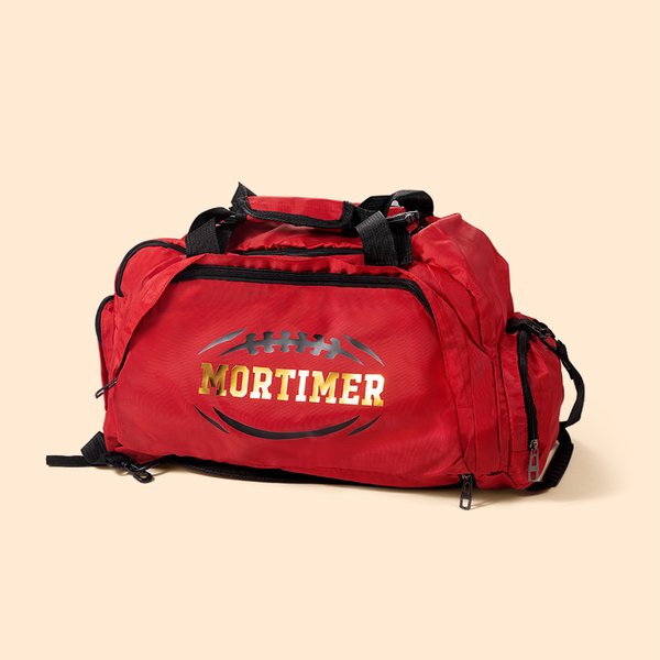 Personalizzato calcio Sport a tema con nome a specchio Duffle Bag Zaino con scomparto per le scarpe e tracolla Regalo di compleanno per gli amanti del
