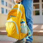 Gourde Multicolore Personnalisée de Nom et Motif Bouteille d'Eau avec Paille en Silicone pour Enfants Cadeau d'Anniversaire pour Garçons et Filles