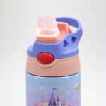Personalised Fantasy Rainbow Unicorn Castle 12oz Insulated Kid Water Bottle with Handle and Silicone Straw Birthday Christmas Gift for Girls