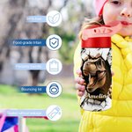 Personalised Cool Dinosaur 12oz Sport Water Bottle with Straw Birthday  Back to School Gift for Kids