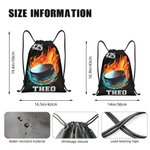 Gepersonaliseerde Fire Flame Baseball Basketball Softball Sports Ball Drawstring rugzak met naam en nummer team verjaardag Gift voor sportliefhebbers