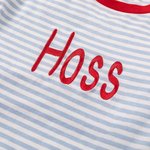 Personalisierte Weihnachten gestreift weichen Pyjama Set mit gestickten Namen Weihnachten Party Geschenk für Jungen Mädchen