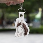 Personalizzato in pelle cavallo ricamo nappe acconciatura portachiavi con nome compleanno regalo di vacanza per gli amanti dei cavalli