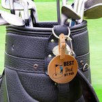 Personalizzato Cartoon Character Best Dad Mom by Par Golf Tee Storage Bag con nome Regalo di Natale per il giocatore di golf Golf