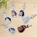 Personalizzato in pelle cavallo ricamo nappe acconciatura portachiavi con nome compleanno regalo di vacanza per gli amanti dei cavalli