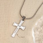 Collier Croix Personnalisée avec Texte Gravé Bijoux Religieux Baptême Cadeau de Noël pour Homme