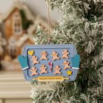 Personalisierte 1-10 Lebkuchen Mann Katze Hund Keks hölzerne Weihnachtsschmuck mit eingraviertem Namen und Titel Weihnachtsbaumschmuck Geschenk für Familie Kinder