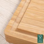 Personalised Monogram Initial Name Date  FSC Bamboo Engraved Charcuterie Chopping Board with Juice Groove Housewarming Wedding Gift for Couple Family