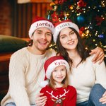 Personlig mjuk och plyschig julhatt med glitterbroderat namn Strumpbyxa Julklapp till familjen