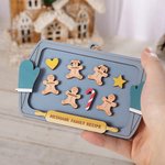 Personalisierte 1-10 Lebkuchen Mann Katze Hund Keks hölzerne Weihnachtsschmuck mit eingraviertem Namen und Titel Weihnachtsbaumschmuck Geschenk für Familie Kinder