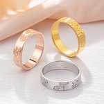 Personalised Dainty Engraved Sunflower Wildflower Birth Flower 6 Flowers Ring Birthday Christmas Gift for Women