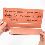 Personalized Wooden Baby Shower Guest book with Name Date Footprint Baby Shower Gift for Newborn Parent