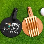 Personalizzato Cartoon Character Best Dad Mom by Par Golf Tee Storage Bag con nome Regalo di Natale per il giocatore di golf Golf