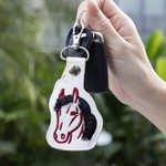 Personalizzato in pelle cavallo ricamo nappe acconciatura portachiavi con nome compleanno regalo di vacanza per gli amanti dei cavalli