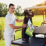 Personalised Soft Quick Dry Cartoon Character Golf Waffle Towel with Carabiner Golf Accessories Birthday Gift for Golf Player