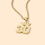 Personalizado Minilista Corona Número de la Suerte Colgante Collar con Nombre Cadena Torcida Joyería Equipo Regalo de Cumpleaños para Hombre