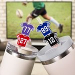Personalized 3D Football Jersey Reusable Straw Topper Set with Number Charm Accessory for Stanley Tumbler Birthday Gift for Football Fans