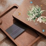 Personalized Family Birth Flower Bouquet Wooden Magnetic Needle Box with Name Birthday Mother's Day Gift for Mom Grandma Sewing Lover