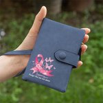 Personalized Pink Ribbon Butterfly Support Squad Leather Folded Wristlet Wallet with Name Birthday Encouragement Gift for Breast Cancer Patient