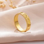 Personalised Dainty Engraved Sunflower Wildflower Birth Flower 6 Flowers Ring Birthday Christmas Gift for Women
