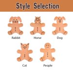 Personalisierte 1-10 Lebkuchen Mann Katze Hund Keks hölzerne Weihnachtsschmuck mit eingraviertem Namen und Titel Weihnachtsbaumschmuck Geschenk für Familie Kinder