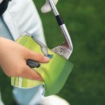 Personalised Soft Quick Dry Cartoon Character Golf Waffle Towel with Carabiner Golf Accessories Birthday Gift for Golf Player