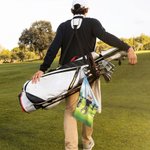 Personalised Soft Quick Dry Cartoon Character Golf Waffle Towel with Carabiner Golf Accessories Birthday Gift for Golf Player