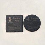 Verre à Whisky Vin Personnalisé avec Nom Gravé Dessous de Verre en Ardoise Prescription Alcoolique Cadeau Anniversaire Fête pour Papa Grand-Père