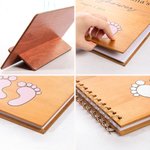 Personalized Wooden Baby Shower Guest book with Name Date Footprint Baby Shower Gift for Newborn Parent