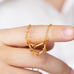 Personalized Dainty Zodiac Star Sign Pendant Necklace with Birthstones Constellation Jewelry Birthday Anniversary Gift for Women