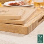 Personalised Monogram Initial Name Date  FSC Bamboo Engraved Charcuterie Chopping Board with Juice Groove Housewarming Wedding Gift for Couple Family