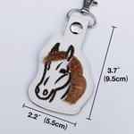 Personalizzato in pelle cavallo ricamo nappe acconciatura portachiavi con nome compleanno regalo di vacanza per gli amanti dei cavalli