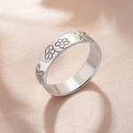 Personalised Dainty Engraved Sunflower Wildflower Birth Flower 6 Flowers Ring Birthday Christmas Gift for Women