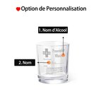 Verre à Whisky Vin Personnalisé avec Nom Gravé Dessous de Verre en Ardoise Prescription Alcoolique Cadeau Anniversaire Fête pour Papa Grand-Père