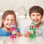 Personalised Cute Family Bear 16 oz Kid Water Bottle with Straw and Spill-Proof Lid Back to School Outdoor Accessories Gift for Boys Girls