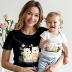 Personalized Cute Family Bear 100% Cotton T-shirt Baby Bodysuit Matching Outfit Mother’s Day Gift for New Mom Baby