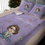 Couverture Douce Personnalisée avec Bouquet de Fleurs de Naissance et 1 à 8 Noms Cadeau d'Anniversaire et de Noël pour Maman Grand-Mère