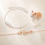 Personlig minimalistisk armbånd med tassetrykk for kjæledyr med navn Hund Katt Mamma Smykker Bursdagsgave til minne om kvinner