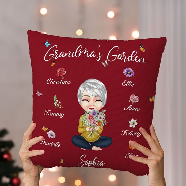 Taie d'oreiller personnalisée avec 1-8 Noms d'enfants Anniversaire Noël Cadeau pour les femmes