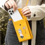 Personalized Cartoon Character Birth Flower Leather Phone Wallet Crossbody Bag with Name Multi-compartment Birthday Holiday Gift for Family Friends