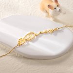 Personlig minimalistisk armbånd med tassetrykk for kjæledyr med navn Hund Katt Mamma Smykker Bursdagsgave til minne om kvinner
