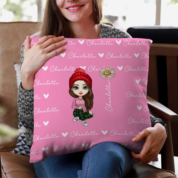 Personalisierte Cartoon Geburt Blume werfen Kissenbezug mit Liebe Herz Namen Multicolor Home Decor Geburtstag Weihnachten Geschenk für Familie Kinder